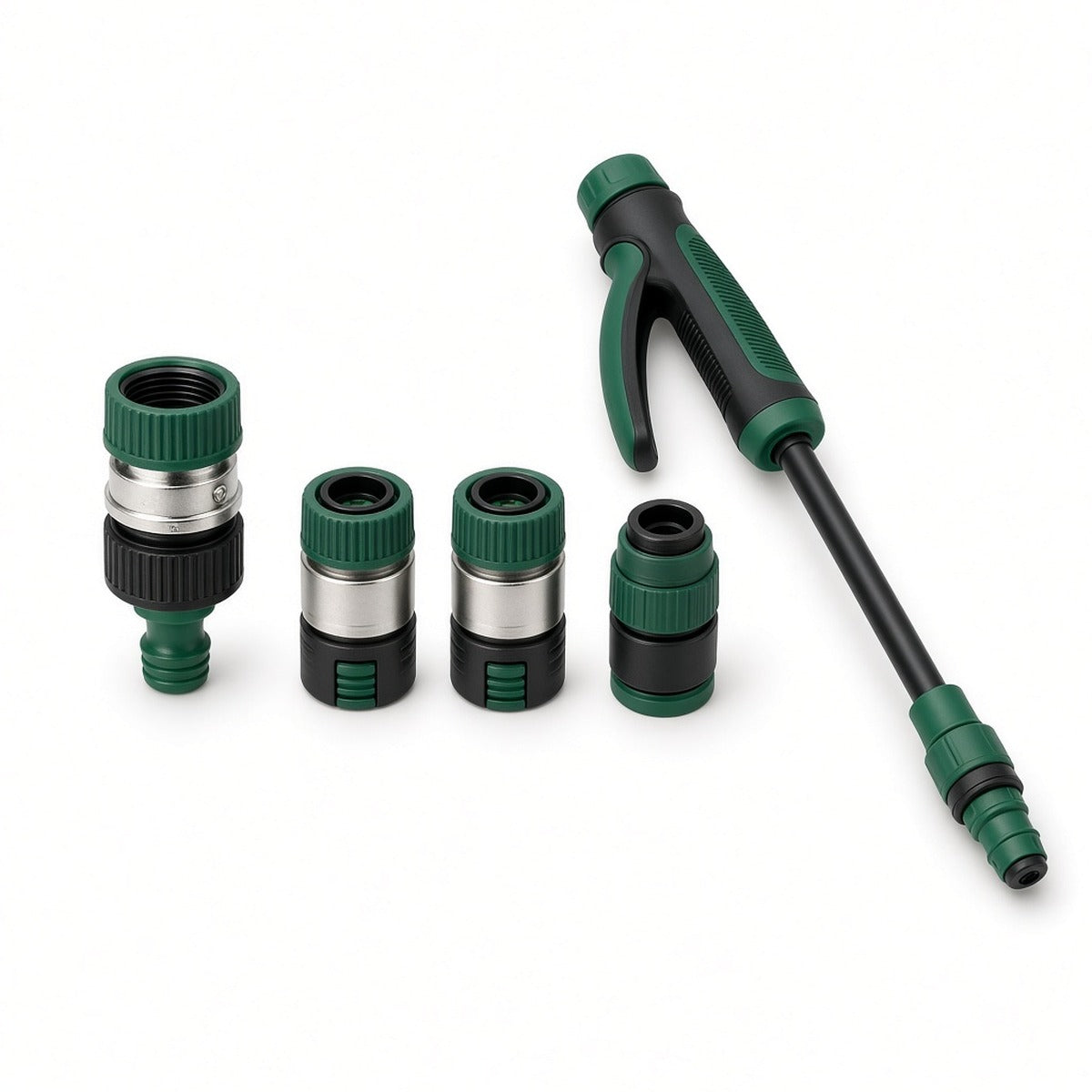 Kit arrosage 15 mm – nez, 2 raccords, Stop et lance